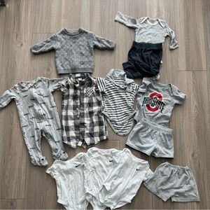 Assorted Baby Clothing Set in Gray and White